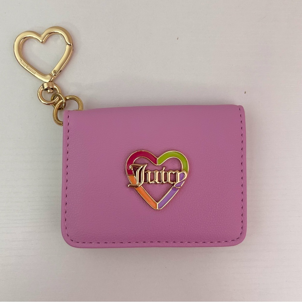 Juicy Couture Love Mode Card Case Key Fob Fondant Pink.
